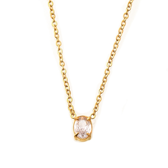 Подвеска из нержавеющей стали ожерелья, с кубического циркония