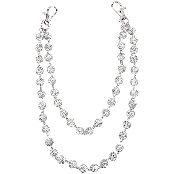 1шт. полимерная глина, стразы, круглые бусины, цепочка для брюк, Сплав с застежками