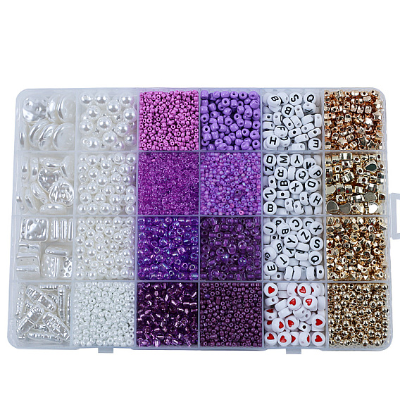 Набор для поиска ювелирных изделий в стиле «сделай сам» из акрила и АБС-бусин, плоский круглый, звезда, бочонок, круглый, сердце, полоска и ромб