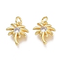 Brass Micro Pave Clear Cubic Zirconia Charms, with Jump Ring, Cadmium Free & Lead Free, Coconut Tree