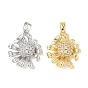 Латунные микро проложить кубического циркония подвески, без кадмия и без свинца, цветок