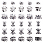 100Pcs 6 Styles Tibetan Style Alloy Lotus Double Sided Bead Caps, Multi-Petal