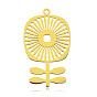 201 Stainless Steel Pendants, Laser Cut, PVD Vacuum Plating, Long-Lasting Plated, Flower