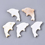 Natural Freshwater Shell Beads, Half Drilled, Dolphin