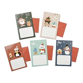 Christmas Paper Congratulation Card, Memorial Stamp Card, with Envelope, Rectangle