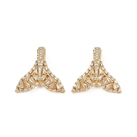 Латунные микро проложить кубического циркония подвески, прелести рыбий хвост, без кадмия и без свинца, стойки покрытие, долговечный