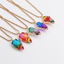 Stunning Crystal Triangle Pendant Necklace - Exquisite Semi-Precious Gemstone Jewelry
