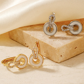 Cute Hoop Earrings, with Rhinestones and Safety Buckle, Trendy and Fashionable