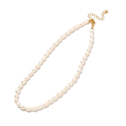 Vintage Natural Pearl Beaded Necklace for Birthday Mother's Day Gift, Golden