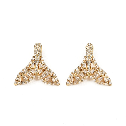 Латунные микро проложить кубического циркония подвески, прелести рыбий хвост, без кадмия и без свинца, стойки покрытие, долговечный