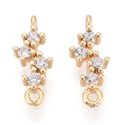 Соединители из латуни с микропаве и кубическим цирконием, золотой свет, долговечный, без кадмия и без свинца