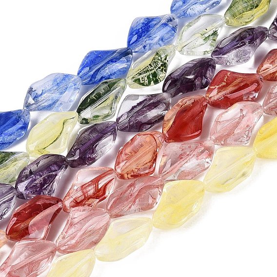 Handmade Lampwork Beads Strands, Polygon