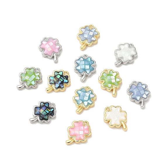 Покрытие стойки подвески клевер из латуни и ракушек с эпоксидной смолой, долговечный, без кадмия и без свинца