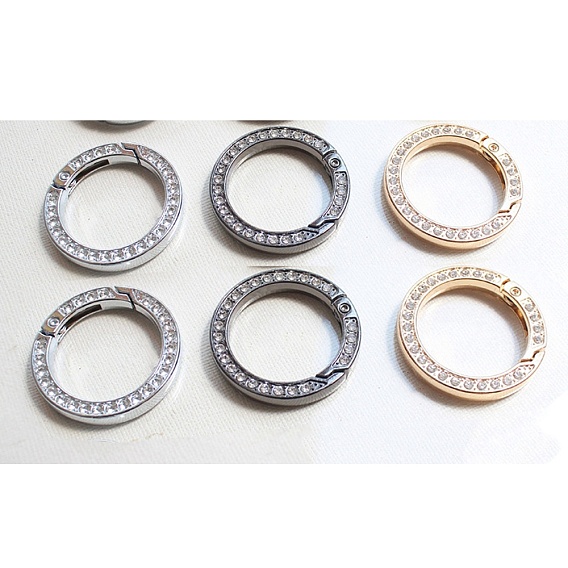 Пружинные кольца со стразами из сплава и кристаллами, кольцо
