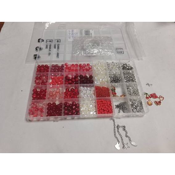 Kits de fabricación de joyas para pulseras de aleación de esmalte, vidrio y plástico CCB, formas mixtas