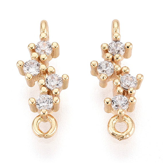 Соединители из латуни с микропаве и кубическим цирконием, золотой свет, долговечный, без кадмия и без свинца