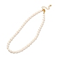 Vintage Natural Pearl Beaded Necklace for Birthday Mother's Day Gift, Golden