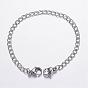 304 Stainless Steel Curb Chains and Lobster Claw Clasps