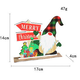 Santa Claus with Word Merry Christmas Wooden Display Decorations, for Christmas Party Gift Home Decoration