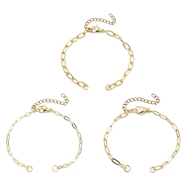 3шт. 3 размеры латунные цепочки из скрепок для изготовления браслетов, с 304 нержавеющей стали застежки
