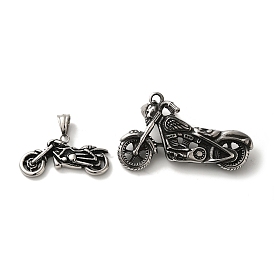 316L Surgical Stainless Steel Pendants, Motorbike Charm