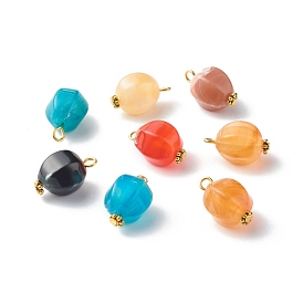 Acrylic Beads Pendant, Imitation Gemstone Style, with Iron Finding, Oval