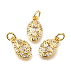 Латунные микро проложить кубического циркония подвески, овальные амулеты, стойки покрытие, прочное покрытие, без кадмия и без свинца, с целью перехода в кольце