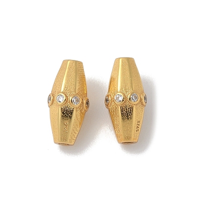 Матовый золотой цвет 925 бусины из стерлингового серебра с кубическим цирконием