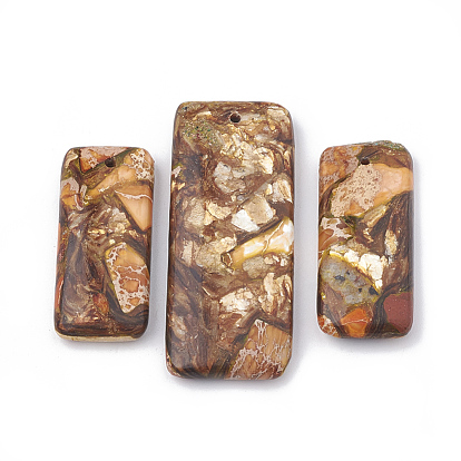 Подвески из бронзита и драгоценных камней в сборе, прямоугольные