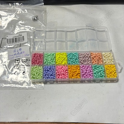 2380 pcs 14 couleurs peinture au four perles de rocaille en verre, ronde