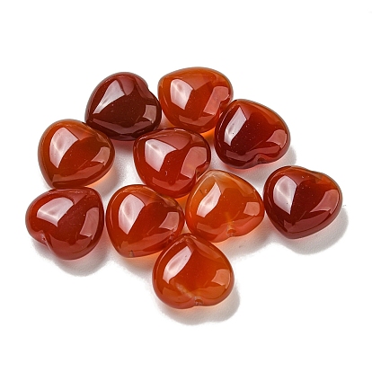 Cuentas de cornalina naturales, medio-perforado, corazón