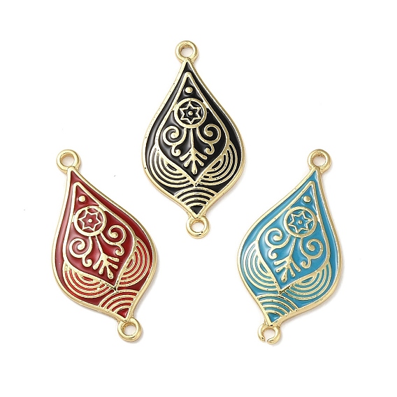 Подвески из латуни с покрытием для стойки, с эмалью, долговечный, без свинца и без кадмия, реальный 18 k позолоченный, слезные ссылки