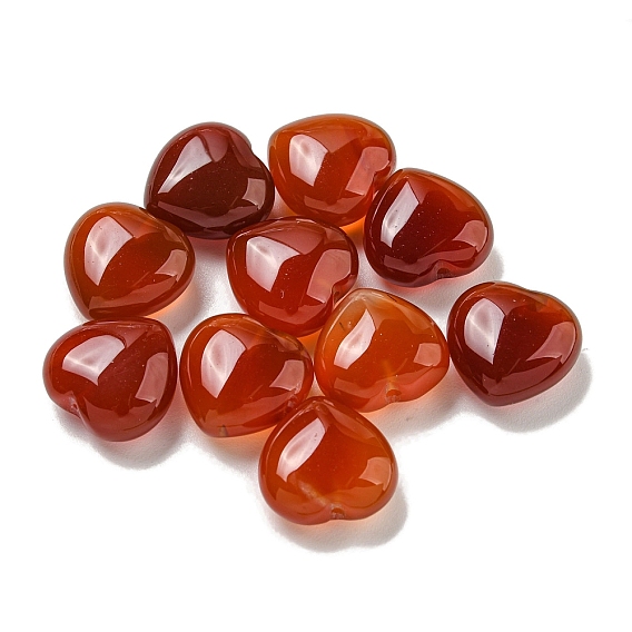 Cuentas de cornalina naturales, medio-perforado, corazón