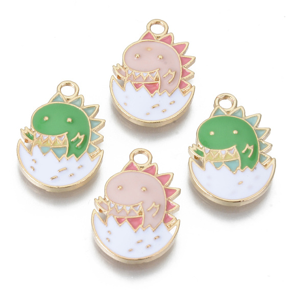 Подвески из эмали и сплава, без кадмия и без свинца, форма динозавров, золотой свет