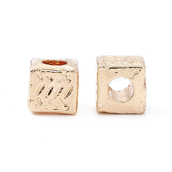 Rack Plating Alloy Bead, Long-Lasting Plated, Cadmium Free & Lead Free, Cube