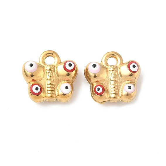 304 эмалированная бабочка из нержавеющей стали с амулетами от сглаза, ионное покрытие (ip)