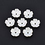 5-Petal ABS Plastic Imitation Pearl Bead Caps, AB Color Plated, Flower