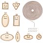 Mini Ring Embroidery Wood Hoops, DIY Wooden Cross Stitch Hoop, Kit Frame Craft Tool Set, Iron Ball Chain Connectors and Iron Ball Chains, with Spool