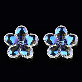 Electroplate Transparent Glass Beads, Flower