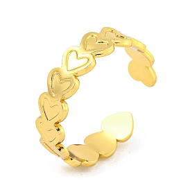 304 Stainless Steel Heart Open Cuff Rings for Women