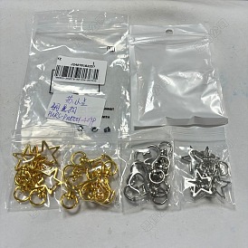 20Pcs 4 Styles Heart/Star Alloy Swivel Clasps, Lanyard Push Gate Snap Clasps