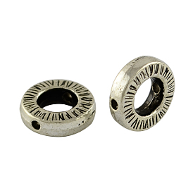 Тибетский стиль сплава кольцо из бисера кадров, без кадмия и без свинца, 10x3 мм, Отверстие : 1.5 мм , около 1075 шт / 1000 г