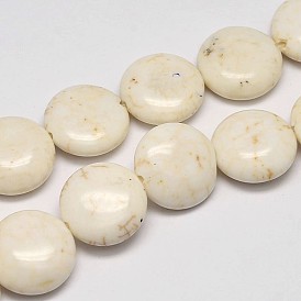 Lentils Natural Magnesite Beads Strands, 16x7mm, Hole: 1mm, about 25pcs/strand, 15.7 inch