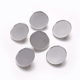 Brass Brooch Base Settings, Rack Plating, Flat Round