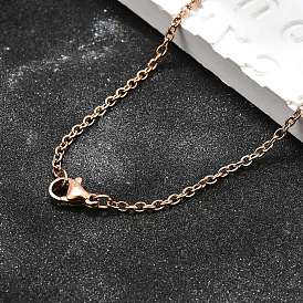 Ионное покрытие (ip) классическая простая 304 мужская женская кабельная цепь из нержавеющей стали для изготовления ожерелий, долговечный, с карабин-лобстерами 