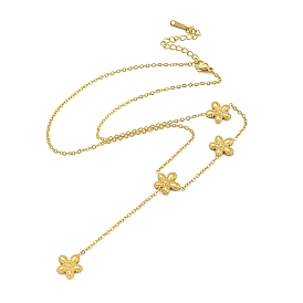 Brass Flower Tassel Pendant Necklaces, Cable Chain Necklaces for Women