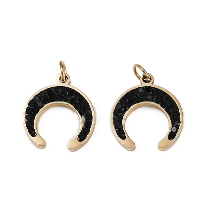 304 из нержавеющей стали горный хрусталь подвески, с целью перехода в кольце, ионное покрытие (ip), Луна прелести