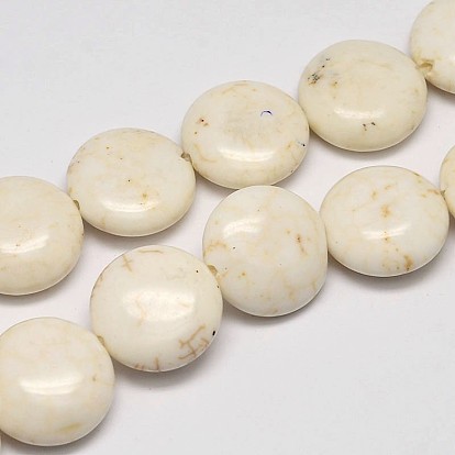 Lentils Natural Magnesite Beads Strands, 16x7mm, Hole: 1mm, about 25pcs/strand, 15.7 inch