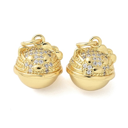 Латунные микро проложить кубического циркония подвески, колокол, без свинца и без кадмия, долговечный, с целью перехода в кольце