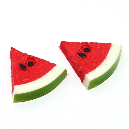 Cabochons en silicone, nourriture imitation, forme de tranche de pastèque